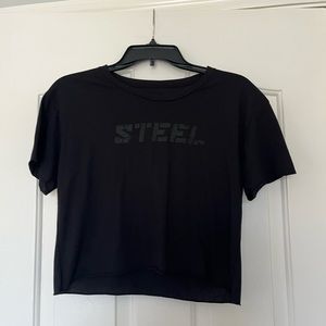 Black crop t shirt - excellent condition
